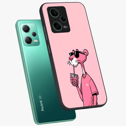 Pink Panther Glass Case displayed in angled mockup highlighting playful cartoon character design with vibrant pink aesthetic.