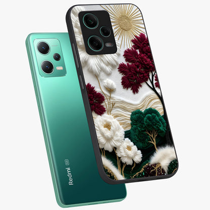Radiant Bloom Elegance Glass Case displayed in angled mockup highlighting graceful floral design with radiant aesthetic style.