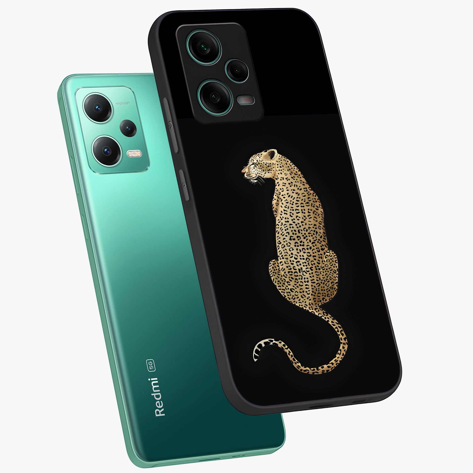 Regal Leopard Glass Case displayed in angled mockup highlighting powerful animal illustration with stylish wild aesthetic.