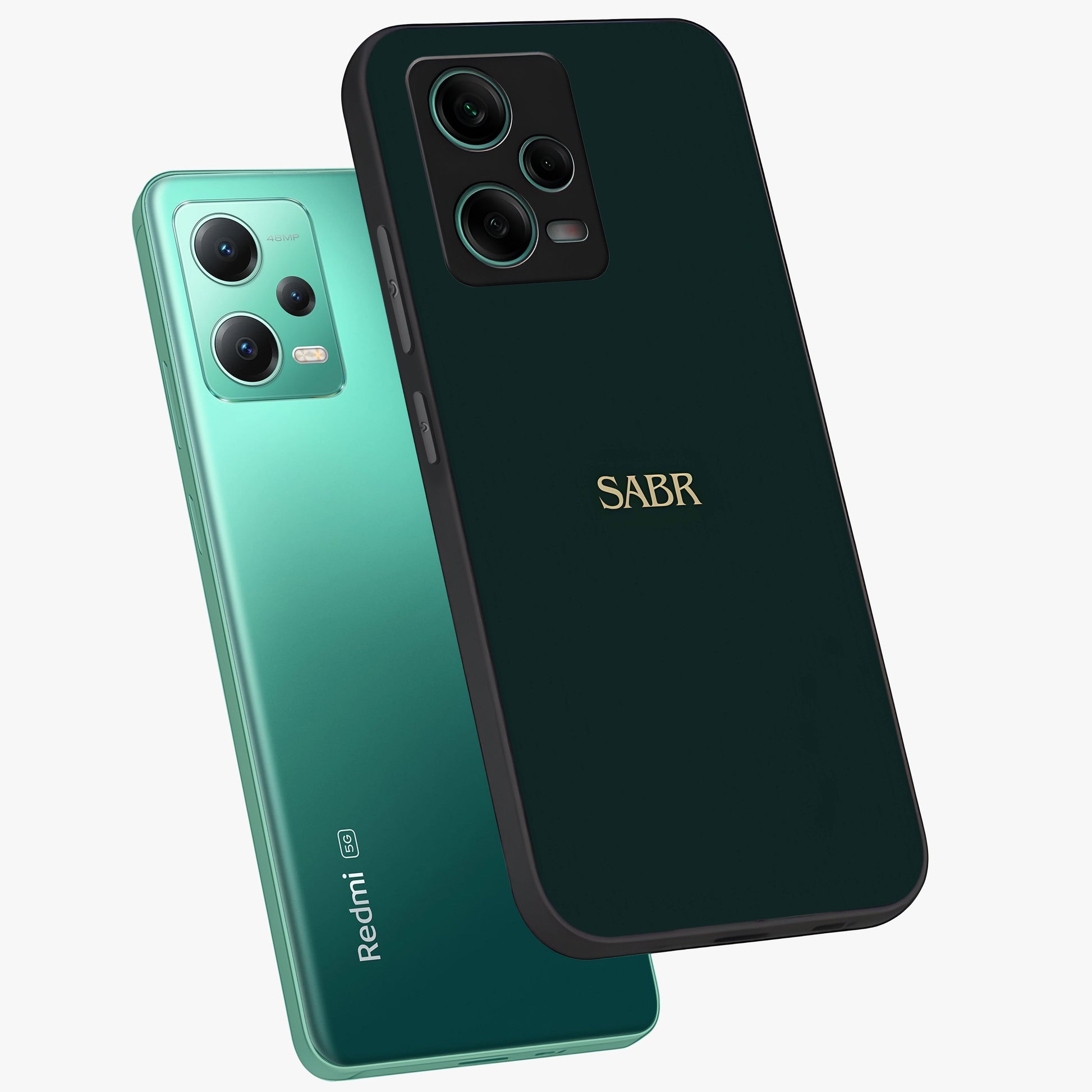 Sabr Minimal Patience Glass Case displayed in angled mockup highlighting simple inspirational design with clean aesthetic style.