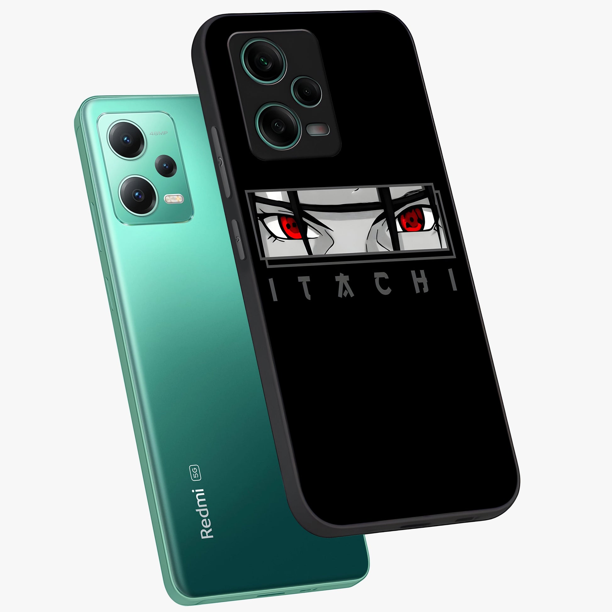 Scarlet Gaze Dominance Glass Case displayed in angled mockup highlighting intense visual design with bold scarlet aesthetic.