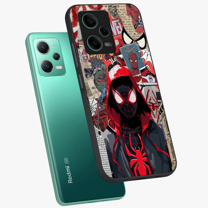 Spider Collage Street Glass Case displayed in angled mockup highlighting dynamic street style collage design with comic aesthetic.
