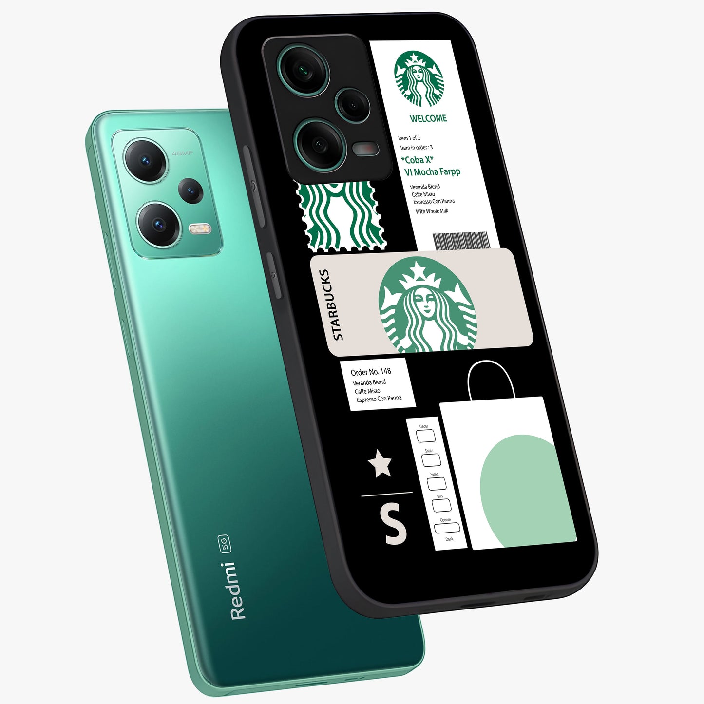 Starbucks Mocha Glass Case displayed in angled mockup highlighting stylish mocha themed design with cozy café aesthetic.
