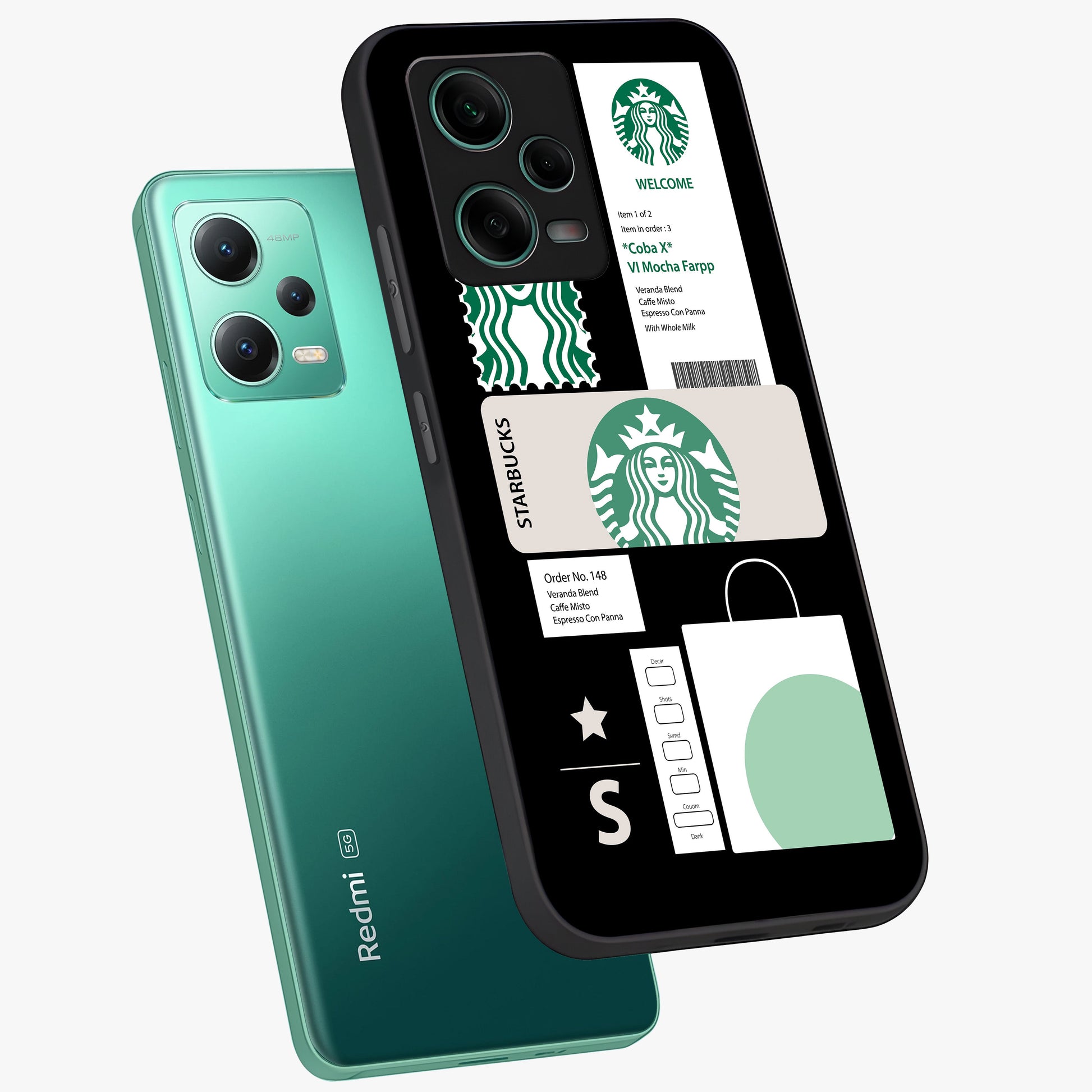 Starbucks Mocha Glass Case displayed in angled mockup highlighting stylish mocha themed design with cozy café aesthetic.