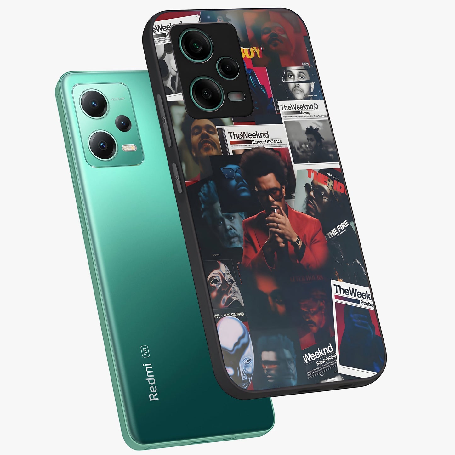 The Weeknd Glass Case displayed in angled mockup highlighting stylish pop culture inspired design with modern aesthetic.