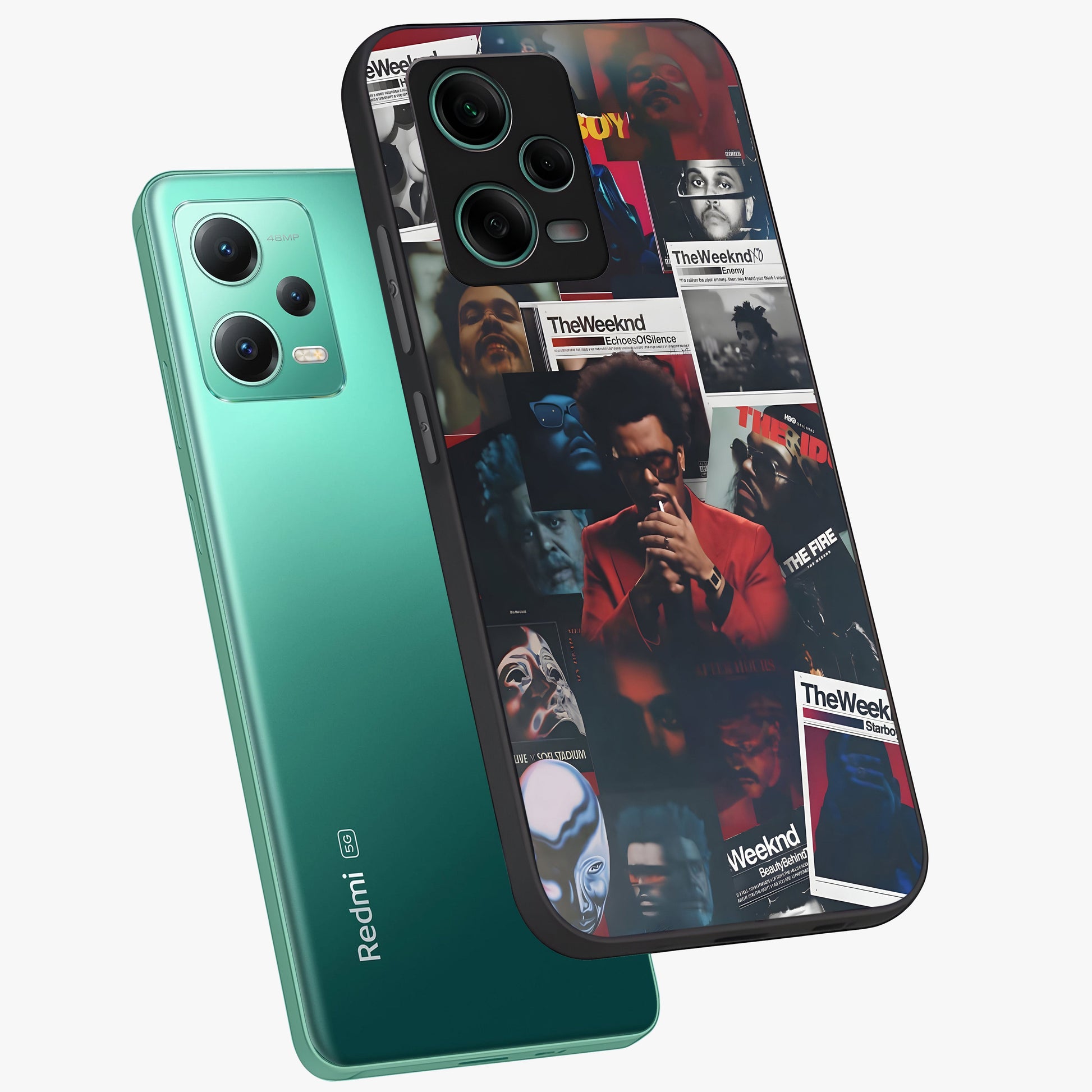 The Weeknd Glass Case displayed in angled mockup highlighting stylish pop culture inspired design with modern aesthetic.