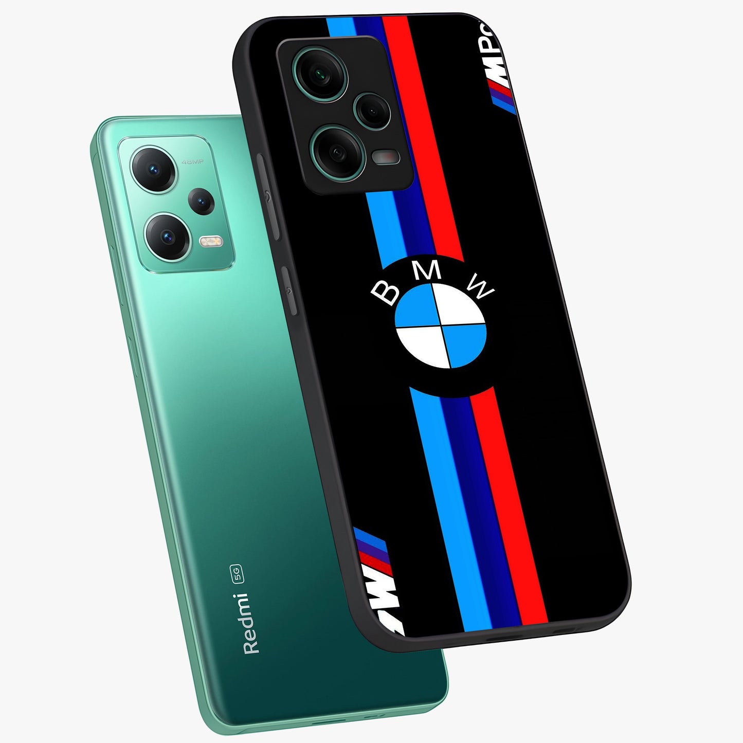 Turbo BMW Beast Glass Case displayed in angled mockup highlighting sleek racing car design with bold automotive aesthetic.