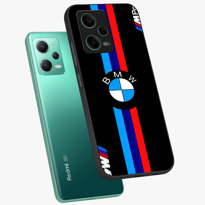 Turbo BMW Beast Glass Case displayed in angled mockup highlighting sleek racing car design with bold automotive aesthetic.