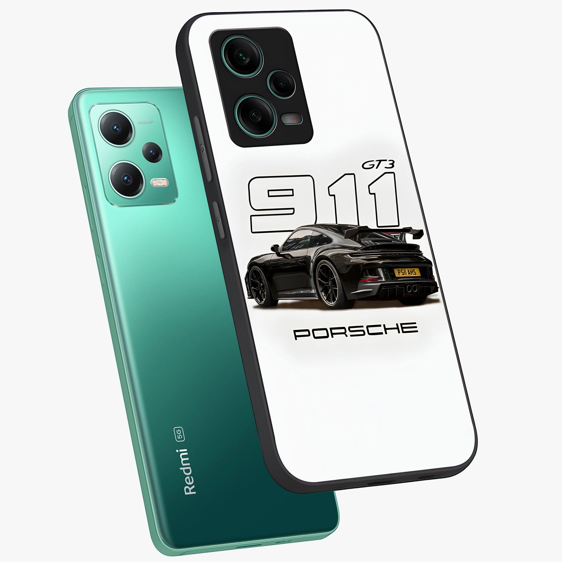 Turbo Legacy Icon Glass Case displayed in angled mockup highlighting dynamic automotive design with performance aesthetic.