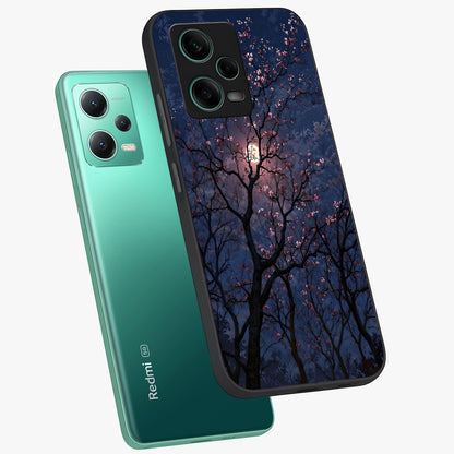 Twilight Sakura Serenade Glass Case displayed in angled mockup highlighting delicate sakura flower design with dreamy aesthetic.
