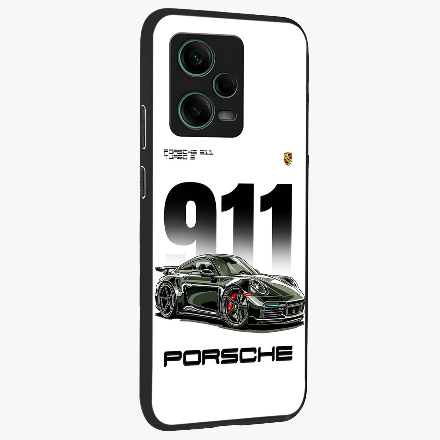 911 Turbo Dominance Glass Case upright perspective showcasing powerful racing design and modern automotive aesthetic.
