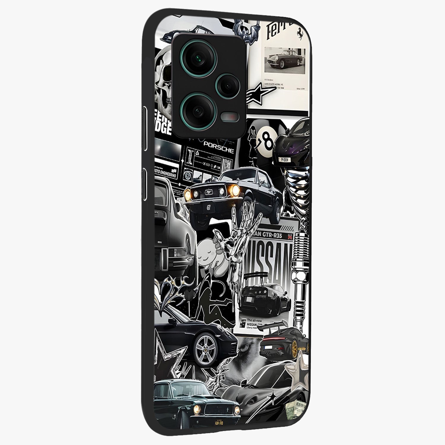 Aesthetic Dark Love Glass Case upright view showcasing dramatic romantic artwork with modern aesthetic style.