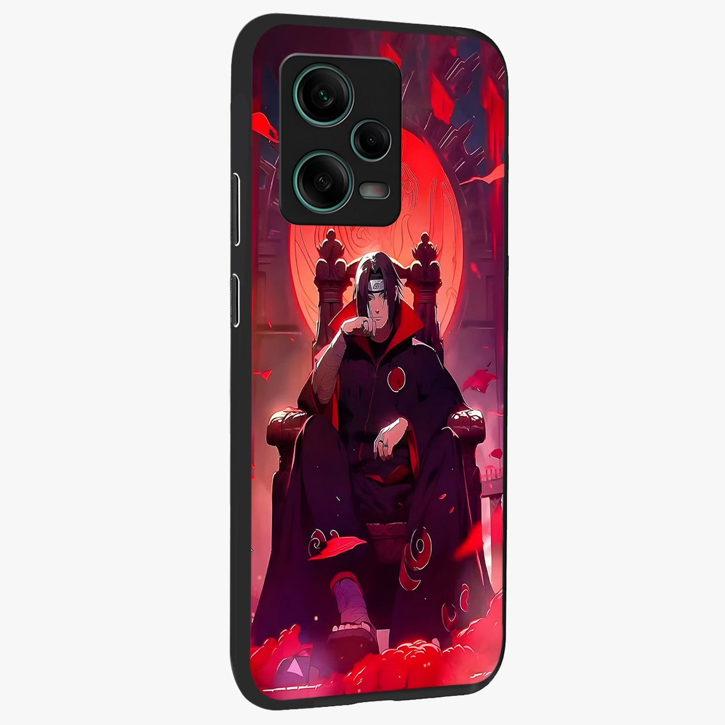 Blood Moon Sovereign Glass Case upright view showcasing powerful moon inspired artwork with cosmic aesthetic style.