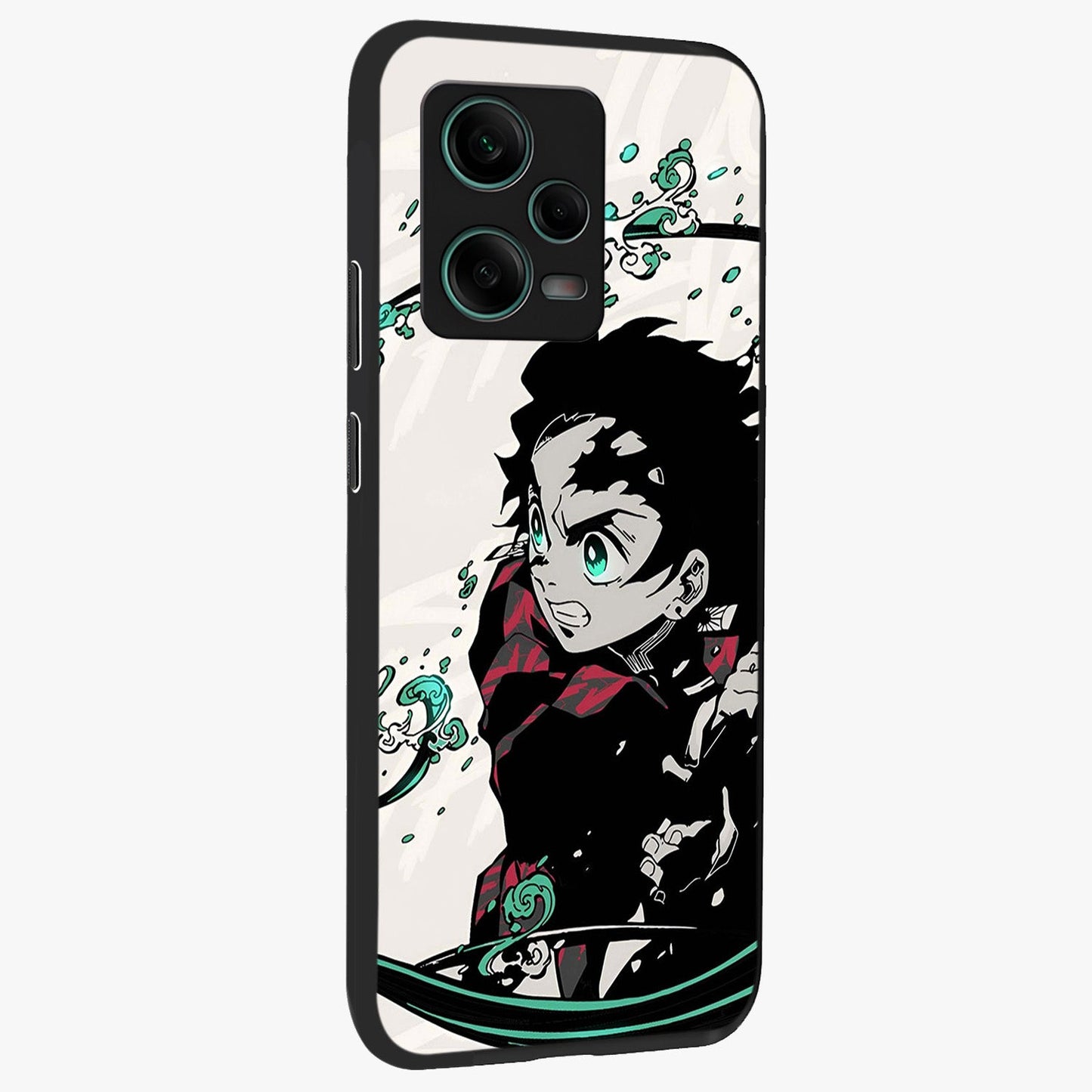 Demon Slayer Glass Case upright view showcasing powerful anime artwork with intense warrior theme.