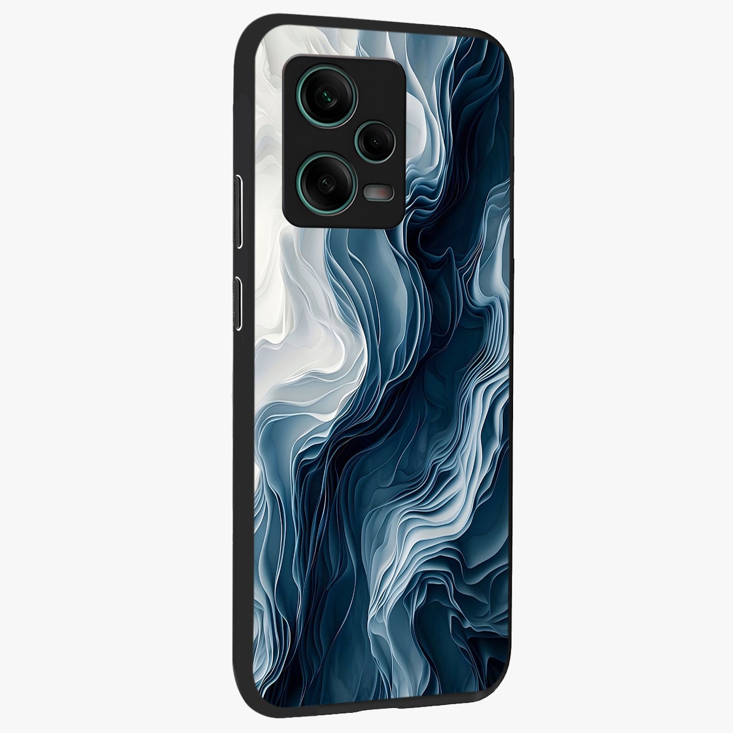 Ethereal Paper Marble Glass Case upright view showcasing smooth marble artwork with refined minimalist theme.
