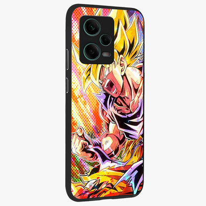 Firing Goku Glass Case upright view showcasing energetic anime artwork with bold warrior theme.