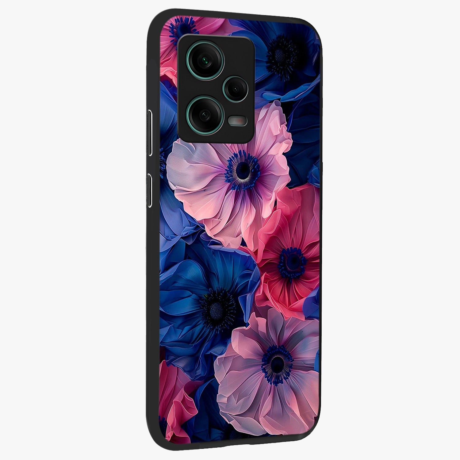 Flower Paper Art Pattern Glass Case upright view showcasing decorative paper floral artwork with creative craft style.