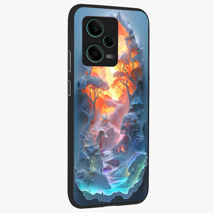 Glow Forest Portal Glass Case upright view showcasing enchanted forest portal artwork with fantasy nature theme.