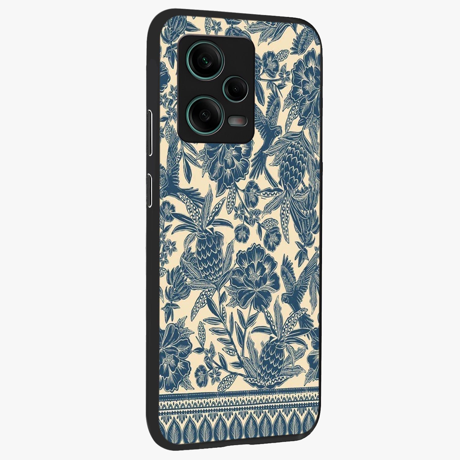 Heirloom Wild Bloom Glass Case upright view showcasing delicate wildflower artwork with timeless floral theme.