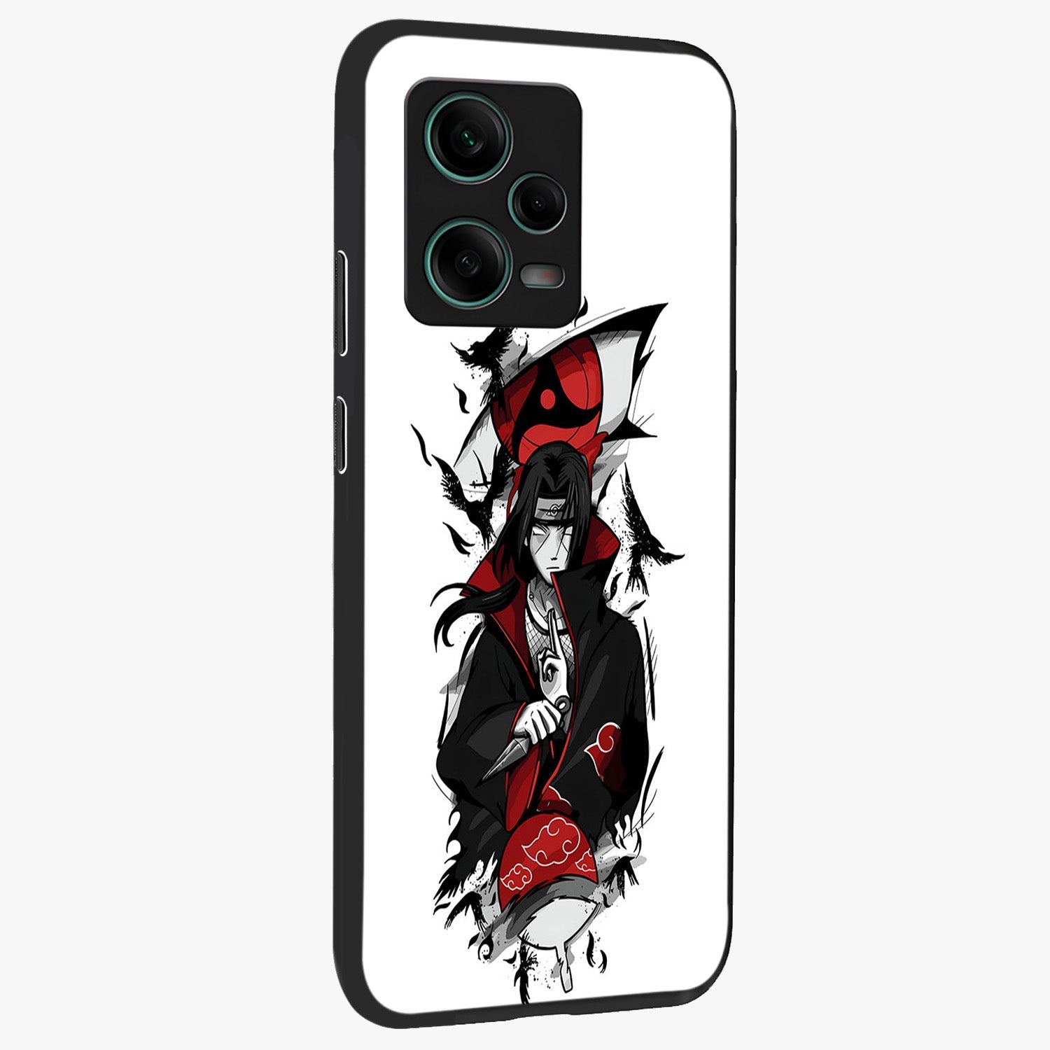 Itachi Limited Edition Naruto Anime Glass Case upright view showcasing intense anime artwork with powerful character theme.