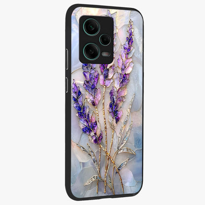 Lavender Dream Glow Glass Case upright view showcasing radiant lavender glow artwork with calming dreamy theme.