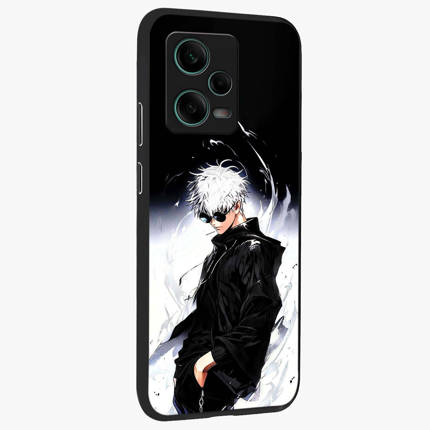 Limitless Shadow King Glass Case upright view showcasing bold shadow warrior artwork with epic fantasy theme.