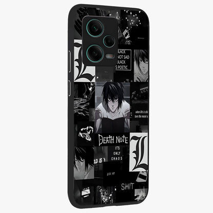 Midnight Chaos Mind Glass Case upright view showcasing expressive abstract artwork with bold dark theme.