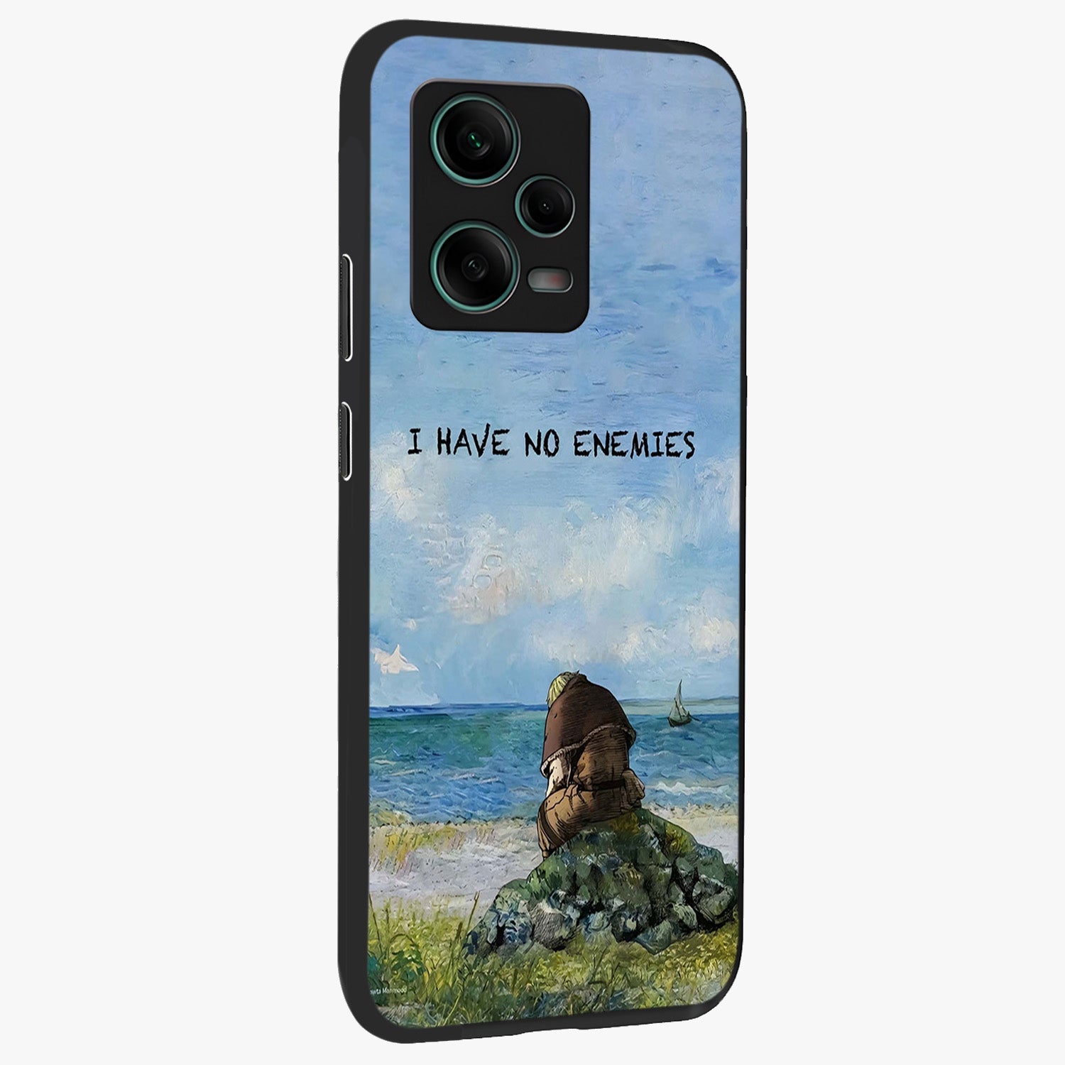 Peace Beyond War Glass Case upright view showcasing powerful peace symbol artwork with inspirational theme.