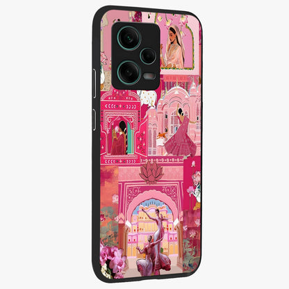 Pink Palace Muse Glass Case upright view showcasing artistic palace artwork with graceful royal theme.