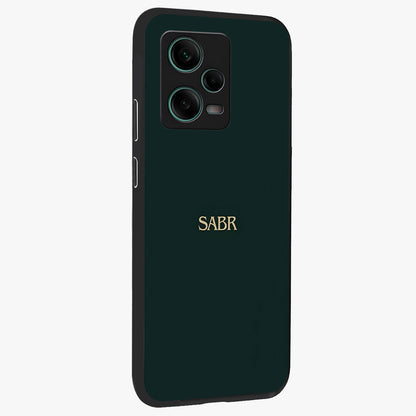 Sabr Minimal Patience Glass Case upright view showcasing calm minimalist artwork with motivational patience theme.