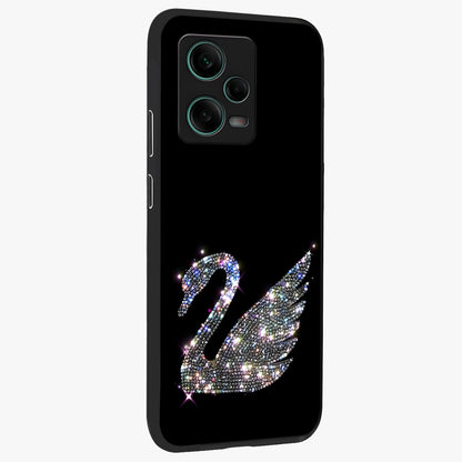 Starlit Swan Grace Glass Case upright view showcasing beautiful swan artwork with peaceful night themed design.