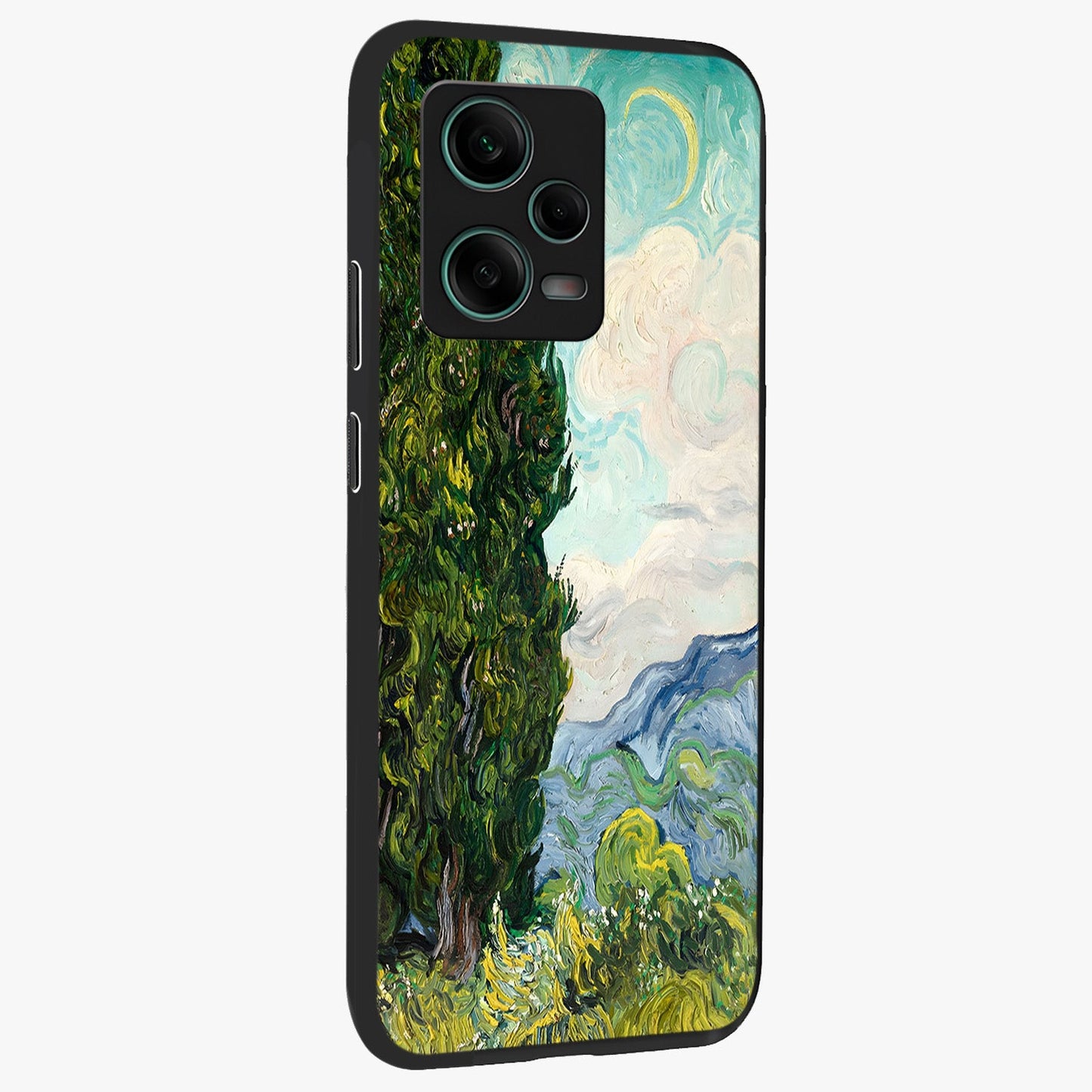 Van Gogh Vintage Art Glass Case upright view showcasing elegant vintage painting artwork with artistic heritage theme.