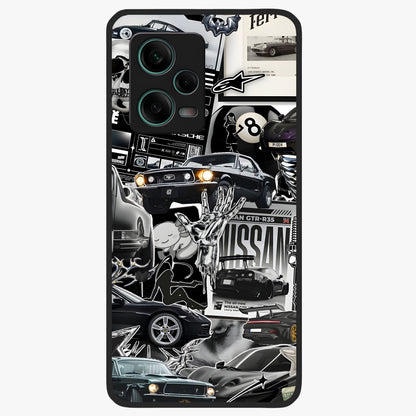 Aesthetic Dark Love Glass Case showing flat back view with dark romantic artwork and glossy glass finish.