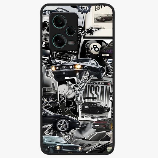 Aesthetic Dark Love Glass Case showing flat back view with dark romantic artwork and glossy glass finish.