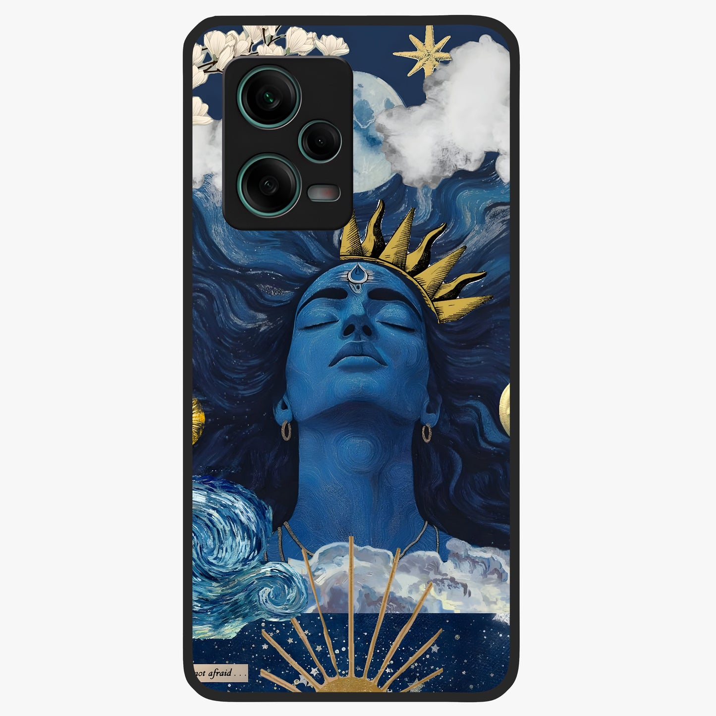 Aesthetic Lord Shiva Glass Case showing flat back view with divine Shiva artwork and glossy glass finish.