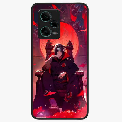 Blood Moon Sovereign Glass Case showing flat back view with mystical blood moon artwork and glossy glass finish.