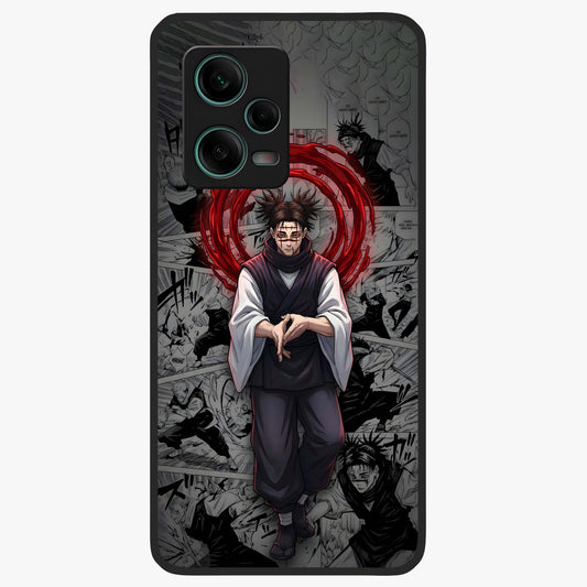 Cursed Ritual Ascension Glass Case showing flat back view with dark ritual themed artwork and glossy glass finish.