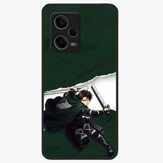 Emerald War Vanguard Glass Case showing flat back view with powerful warrior themed artwork and glossy glass finish.