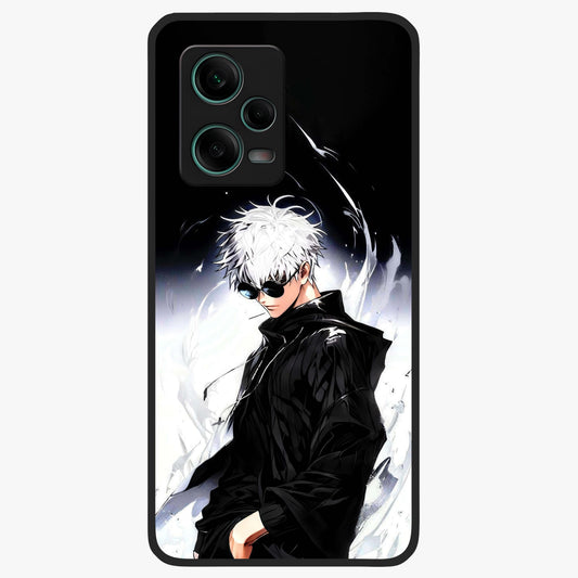 Limitless Shadow King Glass Case showing flat back view with powerful shadow warrior artwork and glossy glass finish.