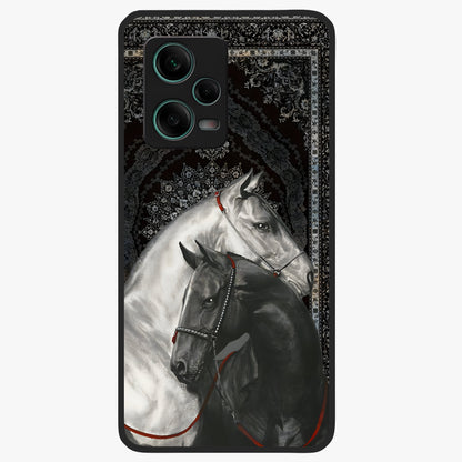 Majestic Ride Legacy Glass Case showing flat back view with powerful automotive inspired artwork and glossy glass finish.