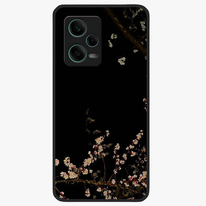 Petal Moon Light With Custom Name Glass Case showing flat back view with floral moonlight artwork and personalized name design.