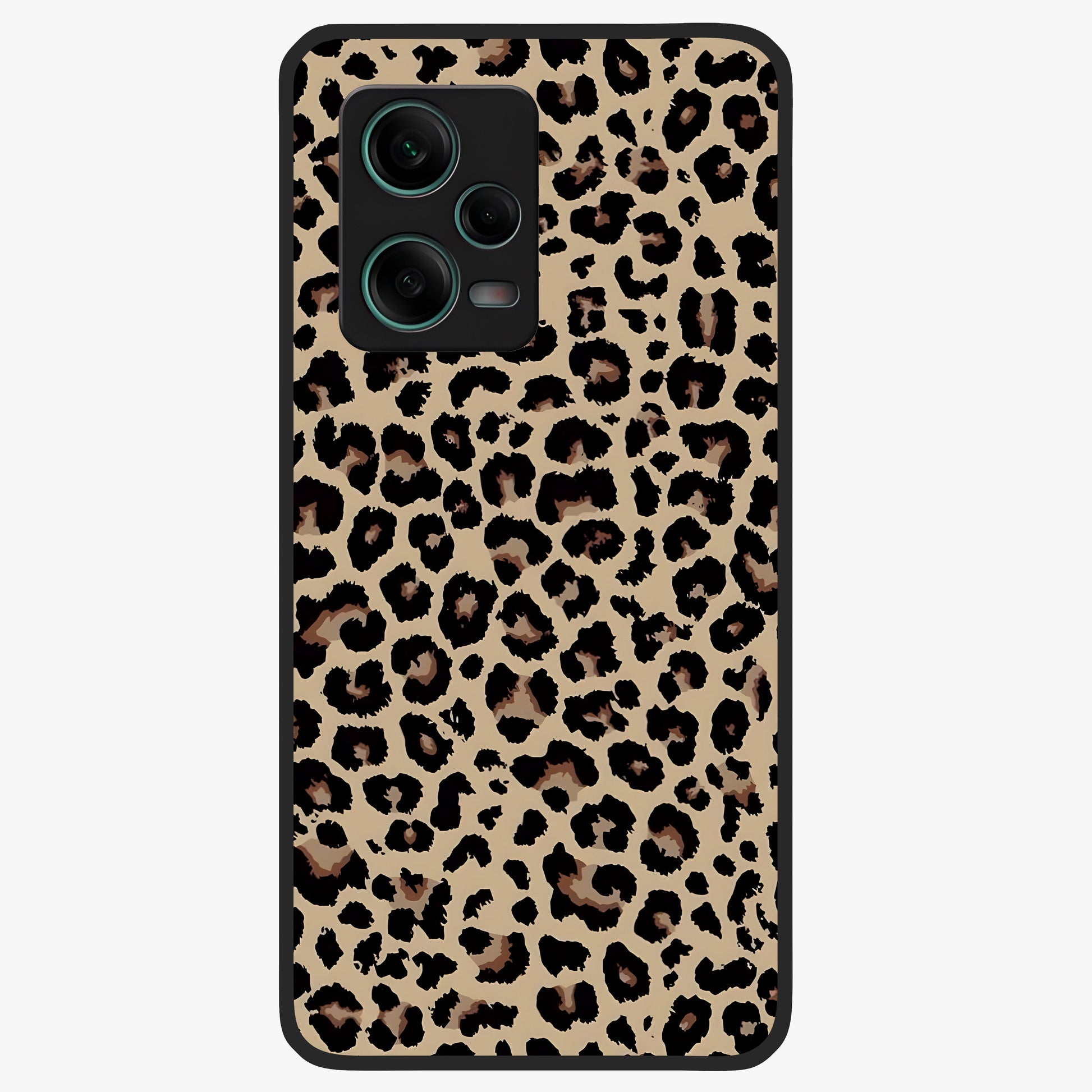 Savage Chic Pattern Glass Case showing flat back view with stylish patterned artwork and glossy glass finish.