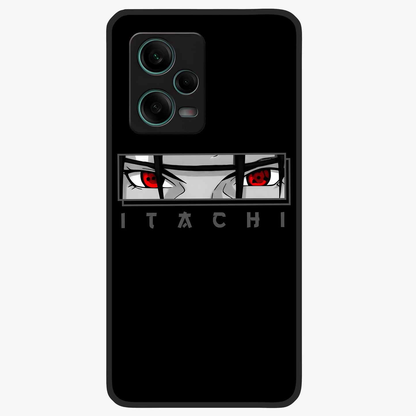 Scarlet Gaze Dominance Glass Case showing flat back view with striking red themed artwork and glossy glass finish.