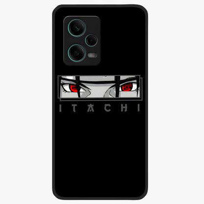 Scarlet Gaze Dominance Glass Case showing flat back view with striking red themed artwork and glossy glass finish.