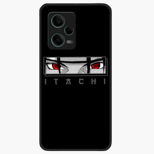 Scarlet Gaze Dominance Glass Case showing flat back view with striking red themed artwork and glossy glass finish.
