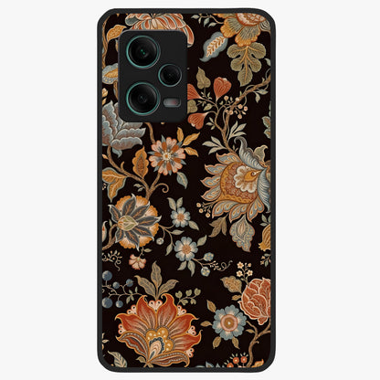 Vintage Floral Dream Glass Case showing flat back view with classic floral artwork and glossy glass finish.