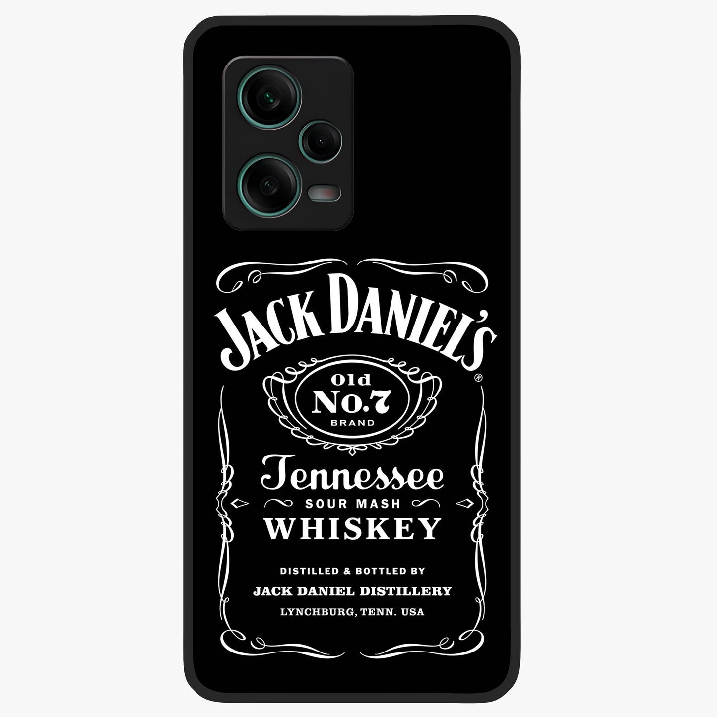 Vintage Whiskey Heritage Glass Case showing flat back view with classic whiskey inspired artwork and glossy glass finish.