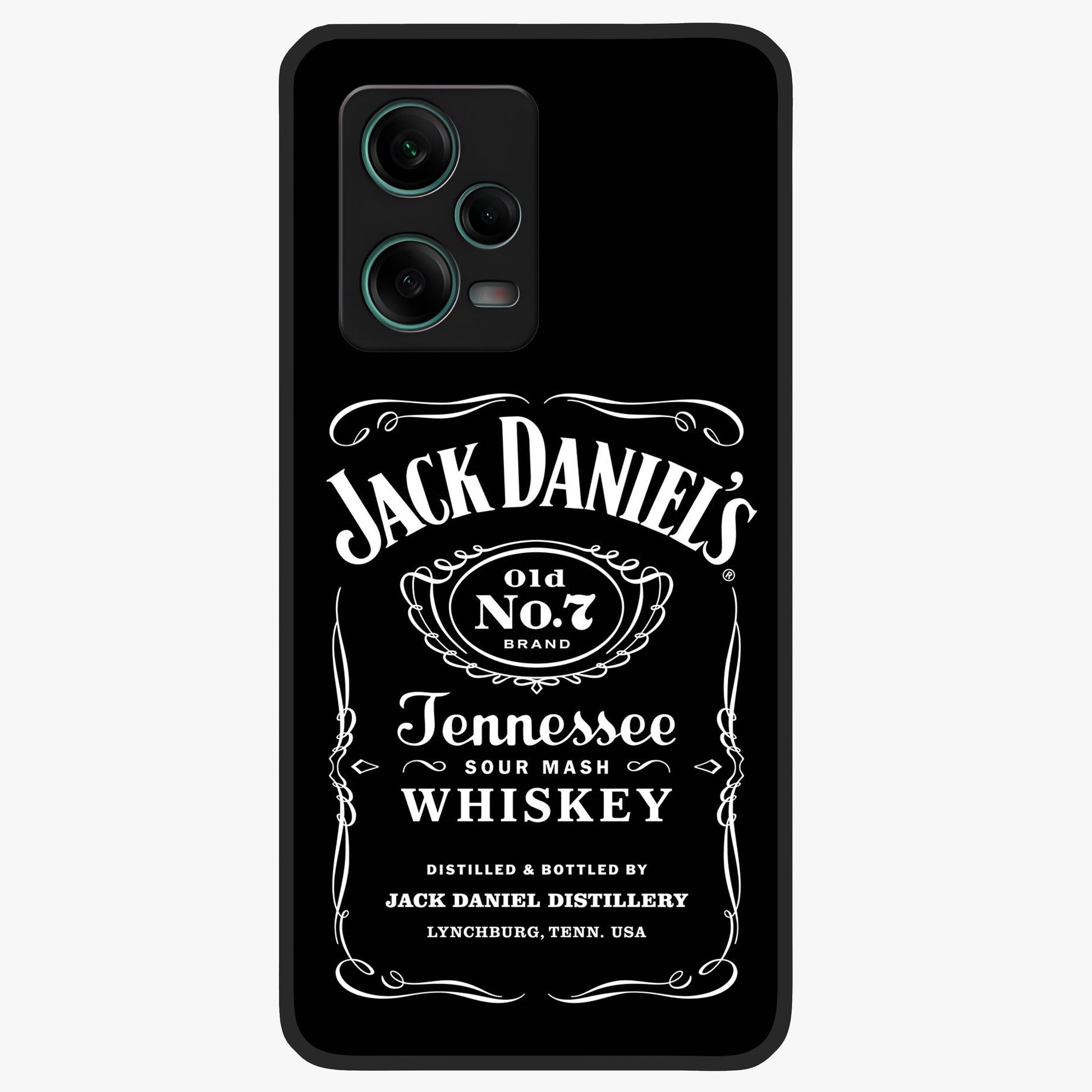 Vintage Whiskey Heritage Glass Case showing flat back view with classic whiskey inspired artwork and glossy glass finish.