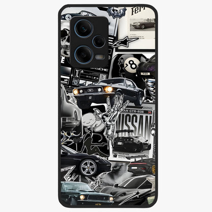 Aesthetic Dark Love Glass Case showing flat back view with dark romantic artwork and glossy glass finish.