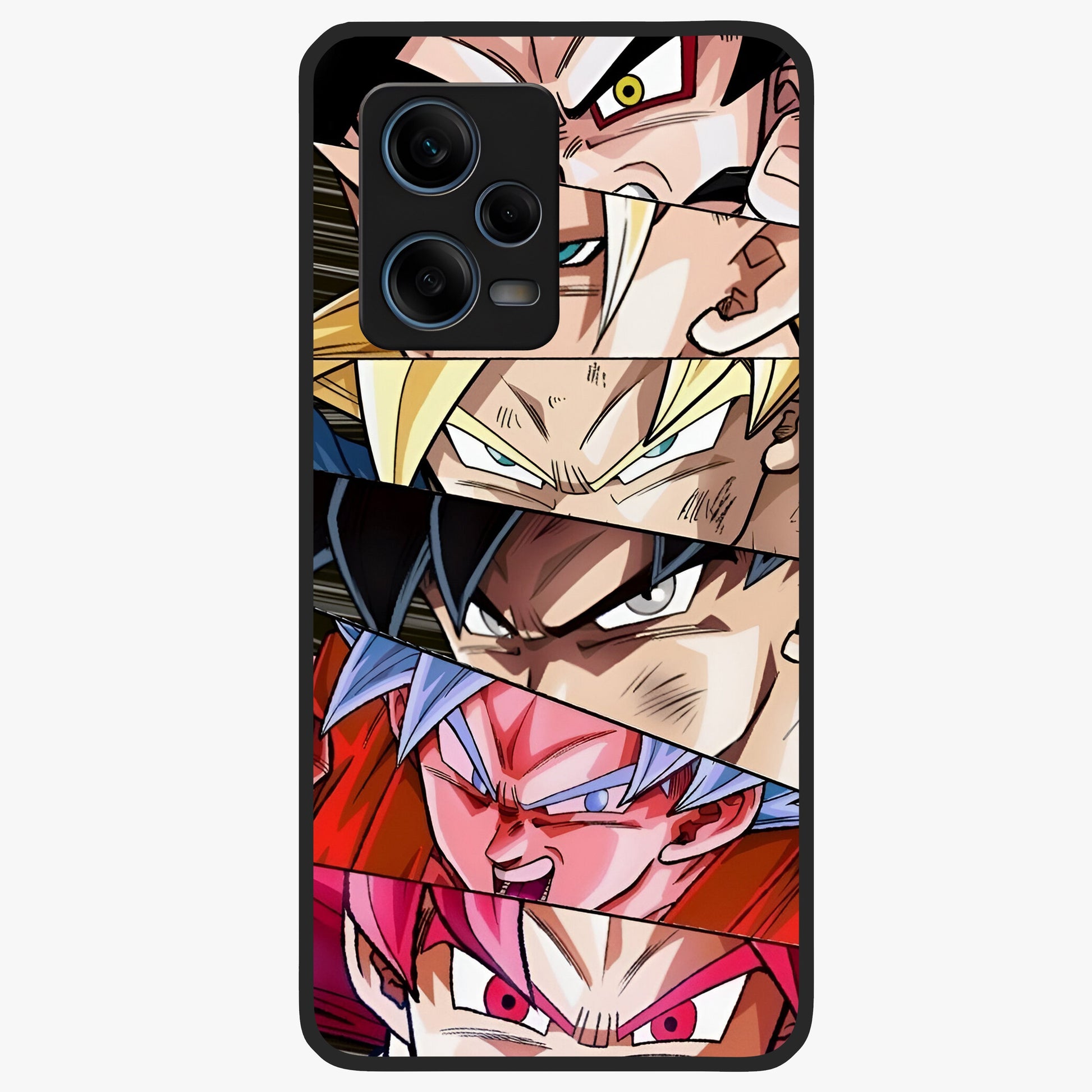 Anime Character Glass Case showing flat back view with vibrant anime artwork and glossy glass finish.
